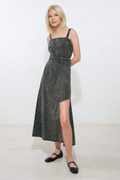 Gracie Acid Washed Denim Midi Dress