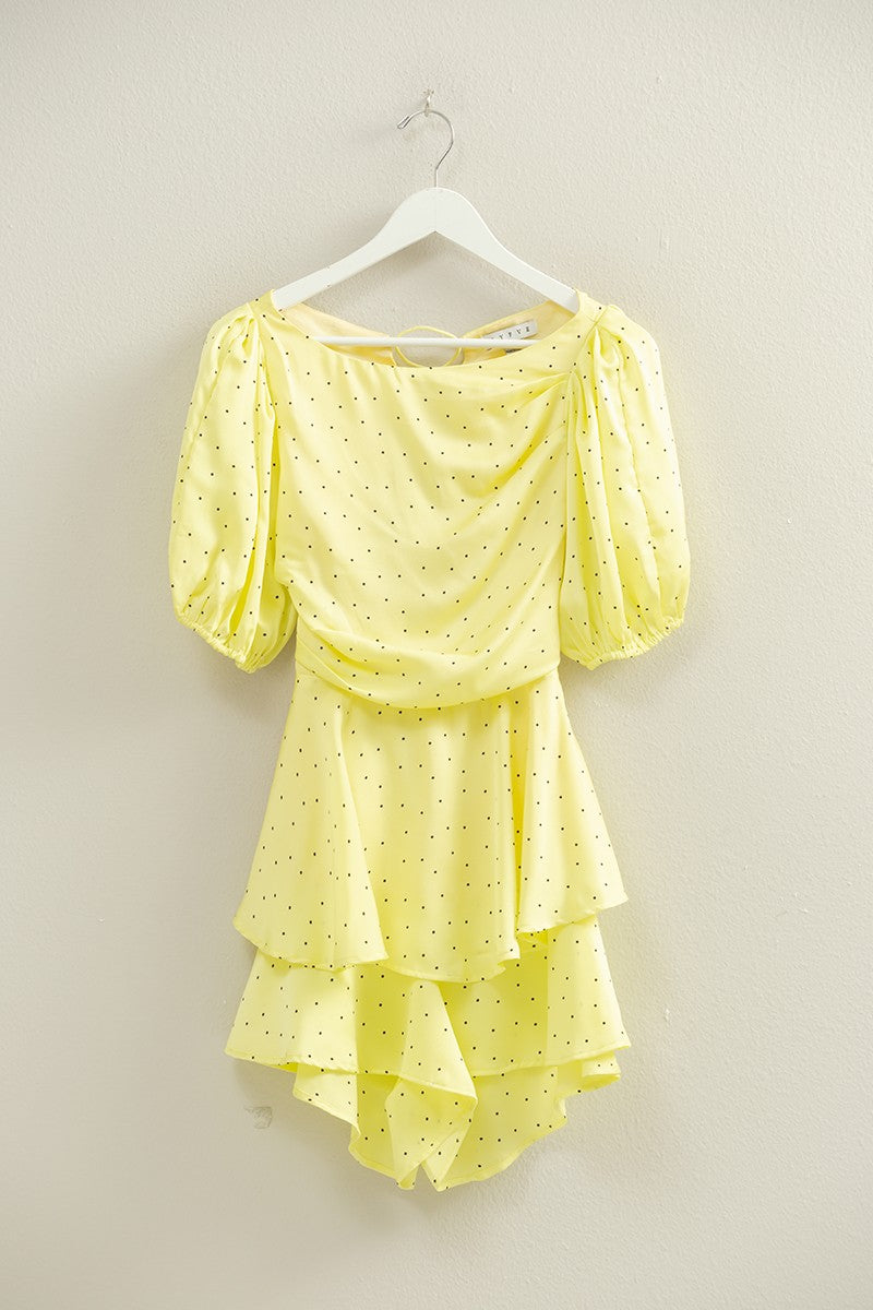 Helena Polka Dot Lace Up Mini Dress