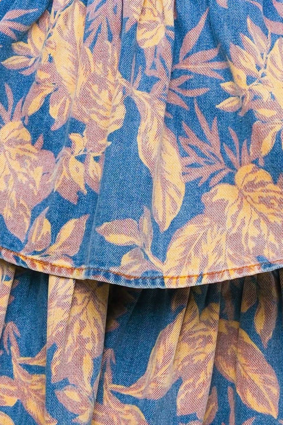 Camila Floral Print Denim Mini Dress