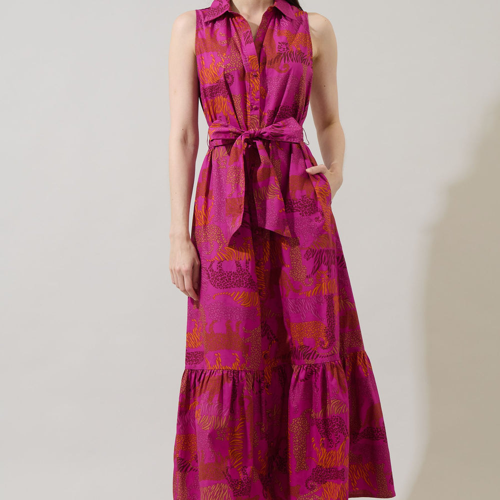 In the Jungle Cileah Collared Maxi Dress