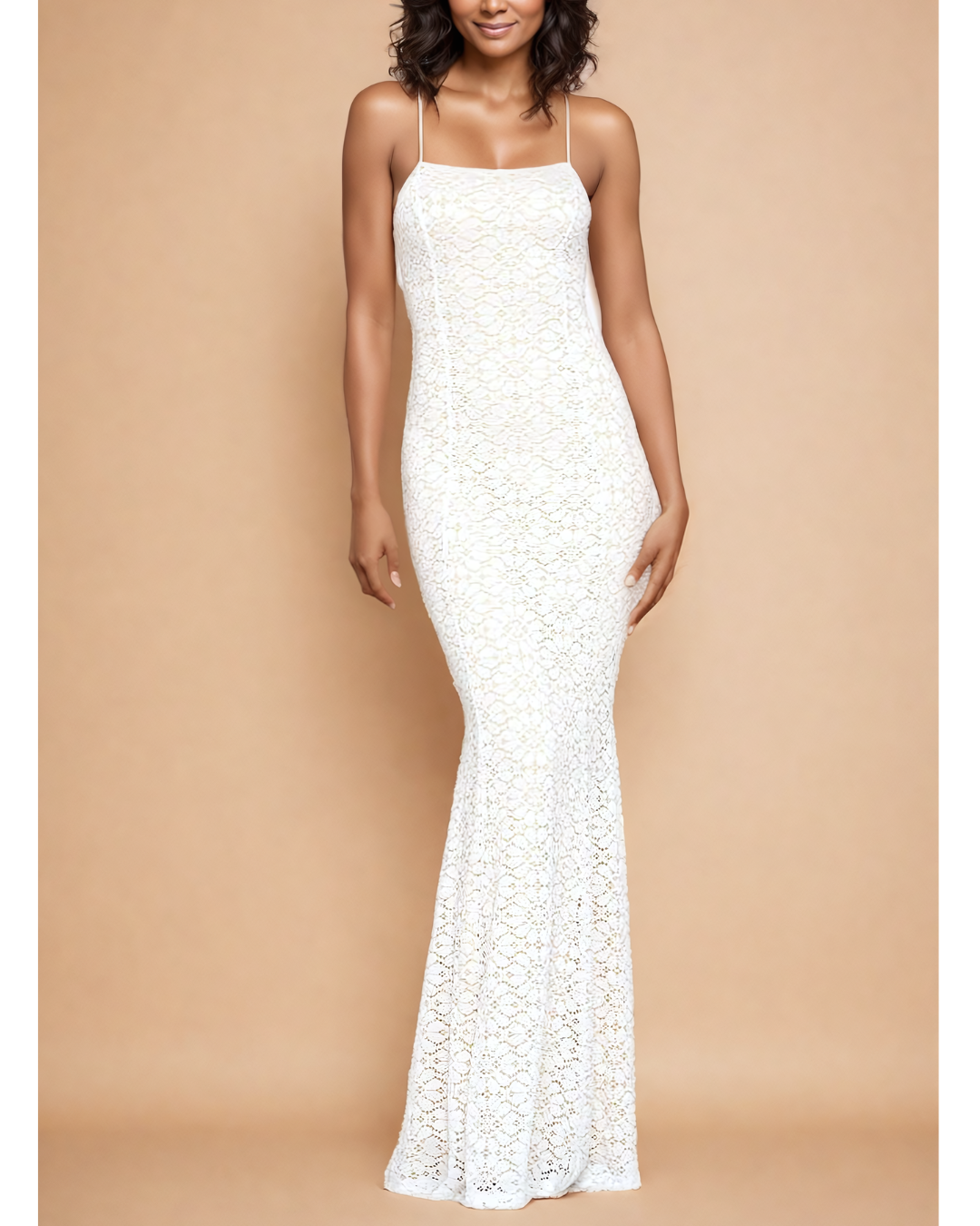 Intricate Lace Mermaid Gown with Open Back Detail