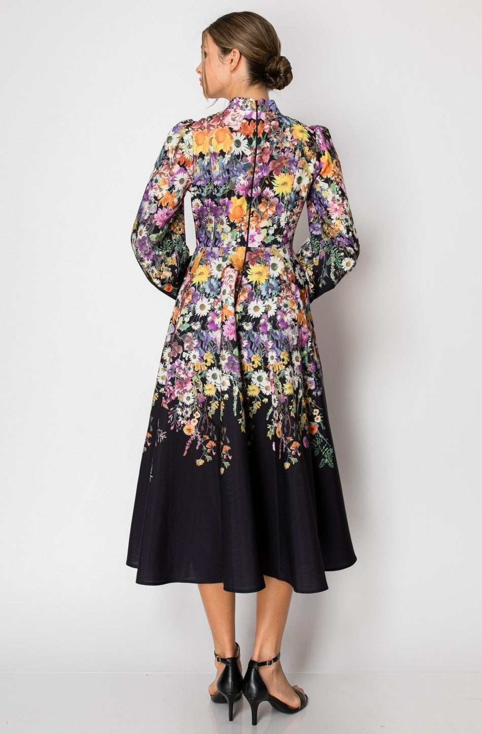 Ira Floral Illustration Midi Dress