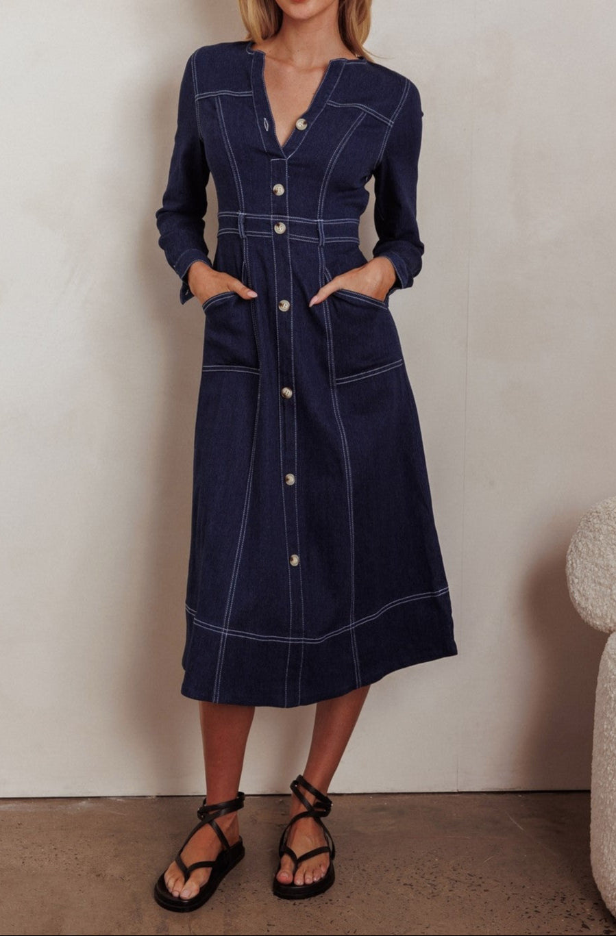 Jade Long Sleeve Denim Dress