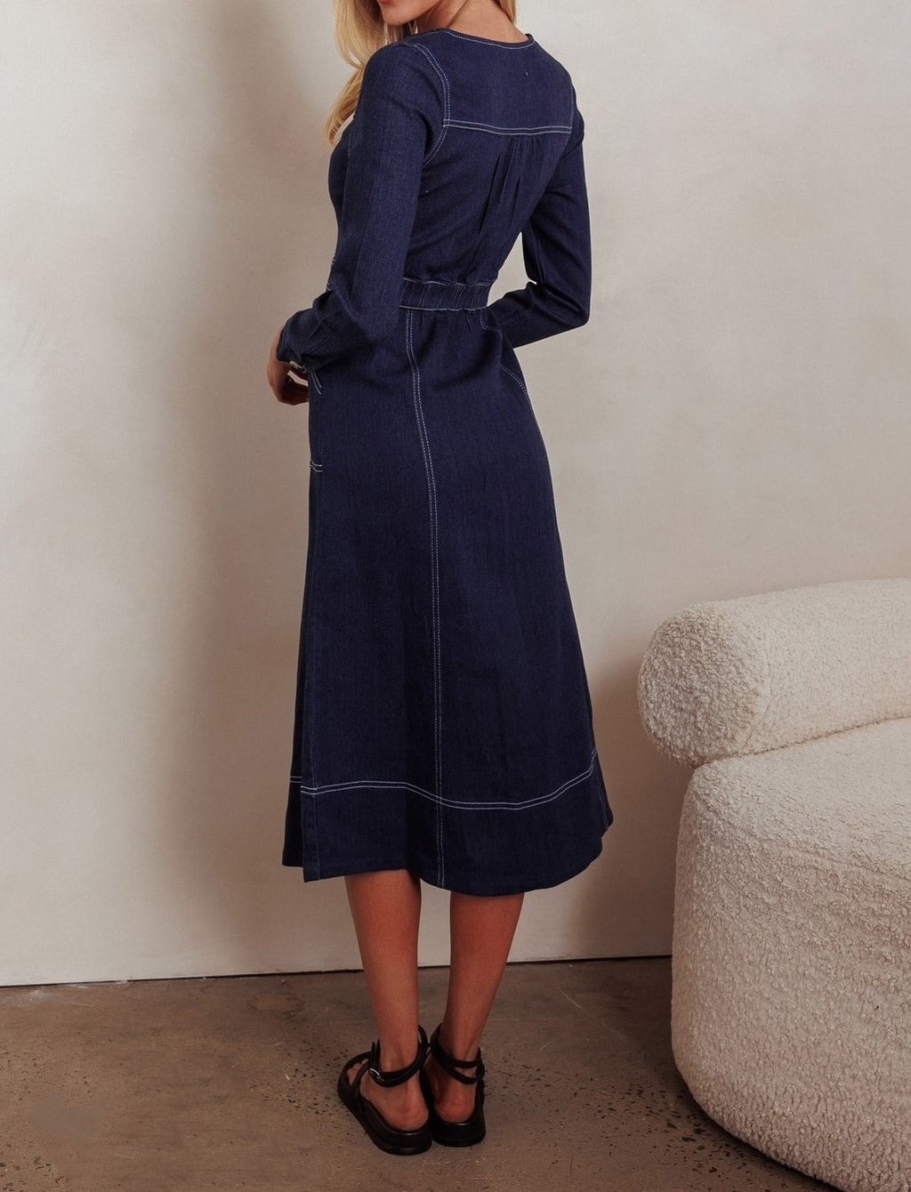 Jade Long Sleeve Denim Dress