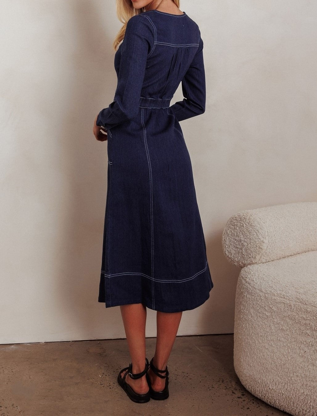 Jade Long Sleeve Denim Dress