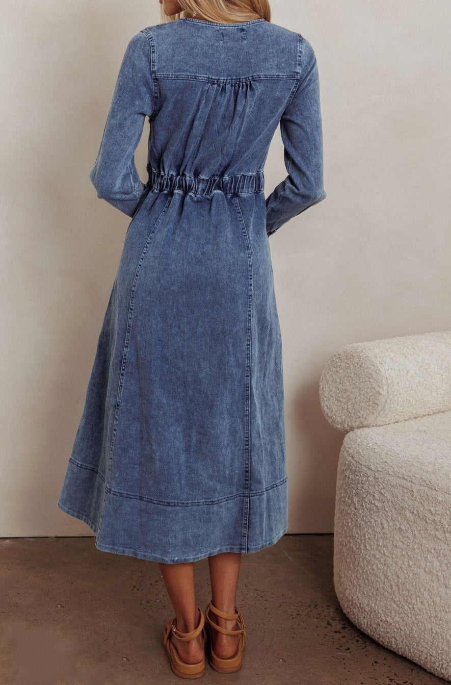Jade Long Sleeve Denim Dress