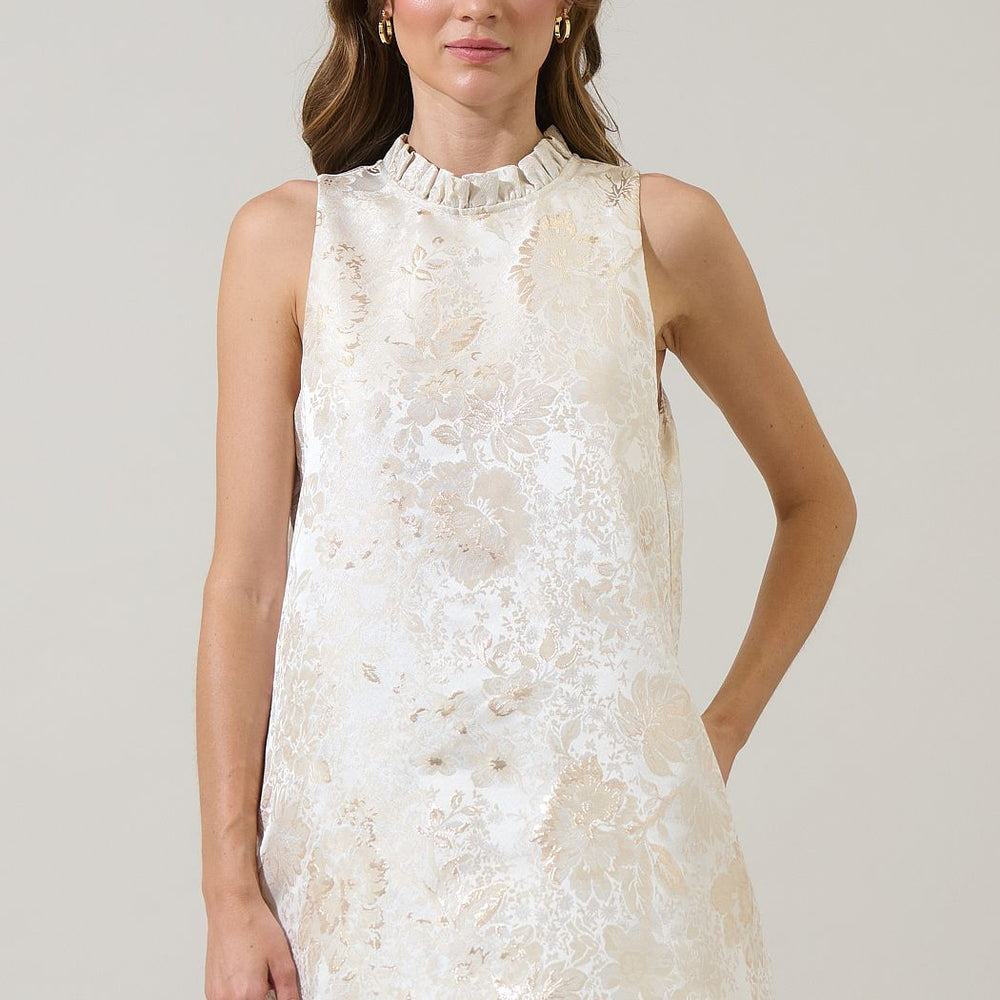 Jaiyana Jacquard Trapeze Mini Dress