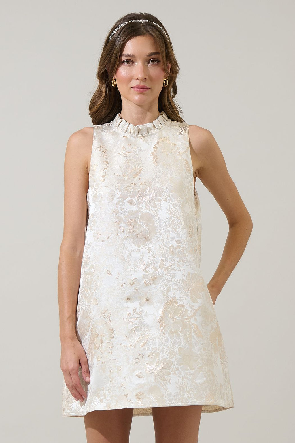 Jaiyana Jacquard Trapeze Mini Dress