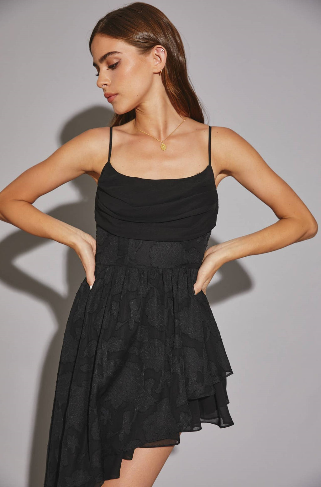 Janey Asymmetrical Tiered Mini Dress