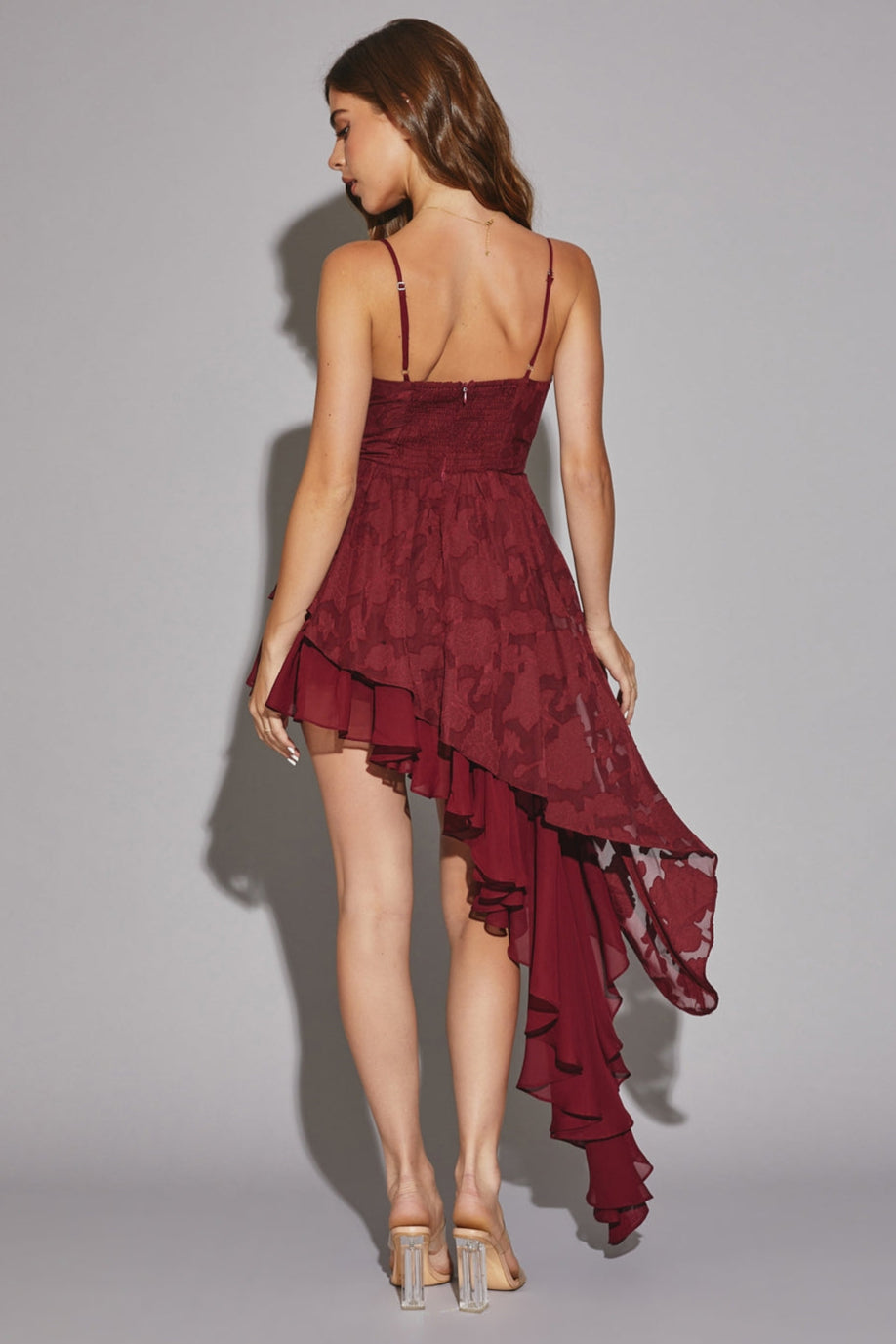 Janey Asymmetrical Tiered Mini Dress