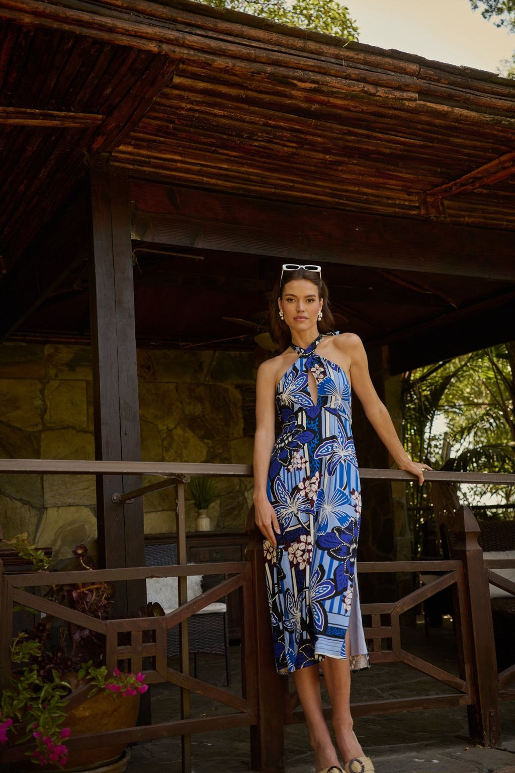 Jasmine Floral  Criss Cross Midi Dress