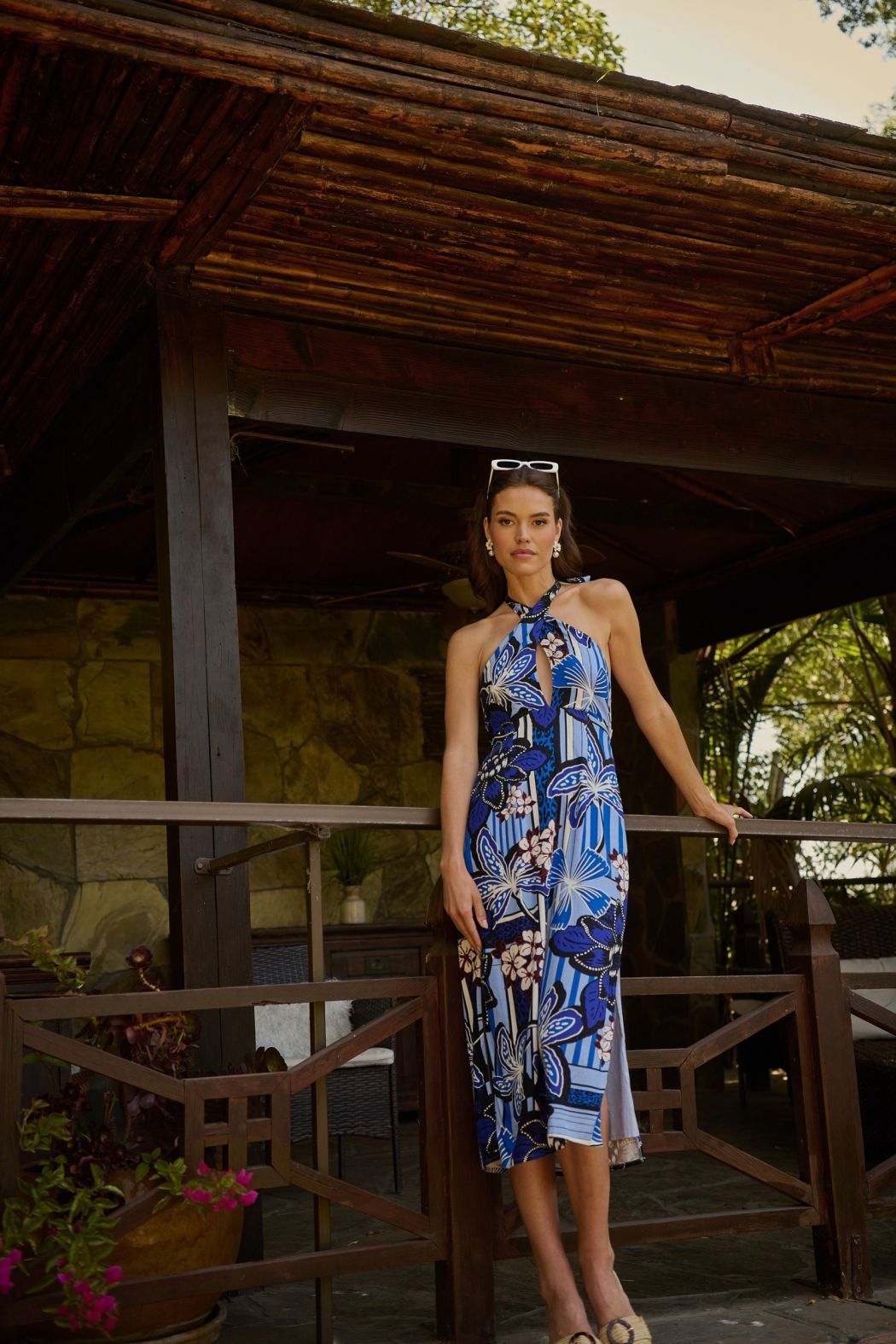 Jasmine Floral  Criss Cross Midi Dress