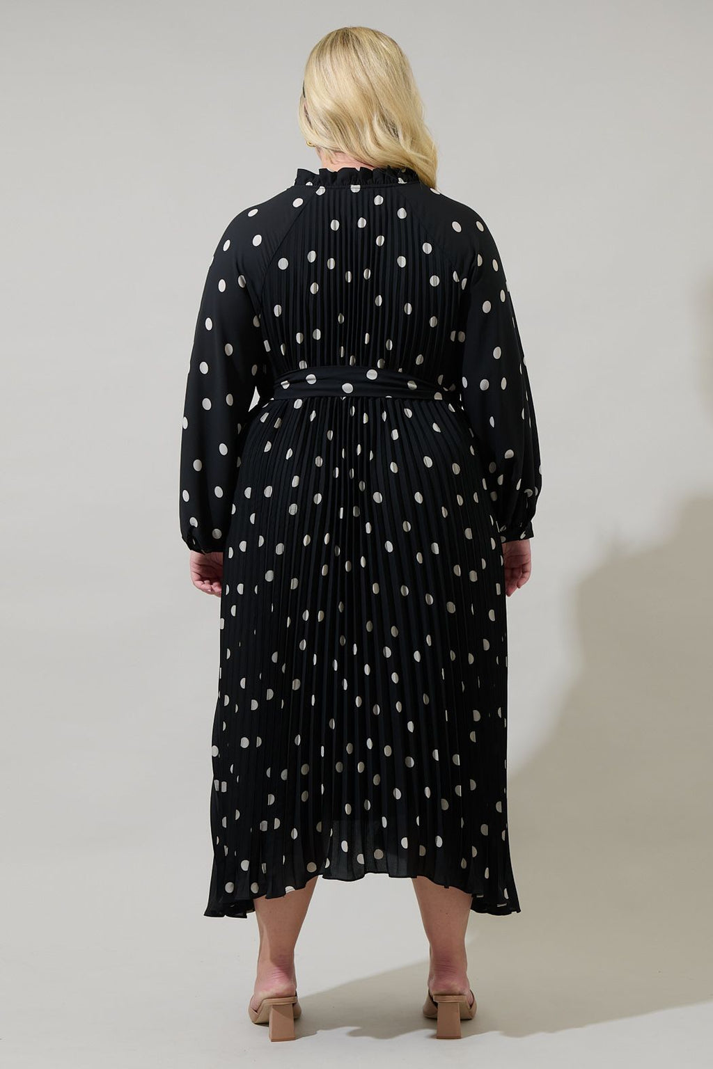 Joie Polka Dot A-Line Midi Dress Curve