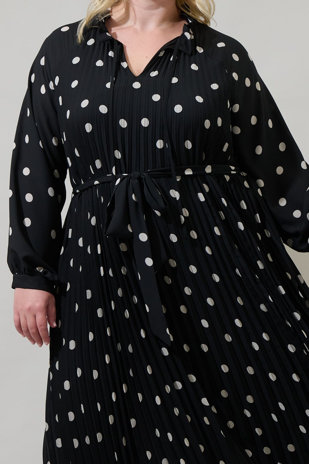Joie Polka Dot A-Line Midi Dress Curve