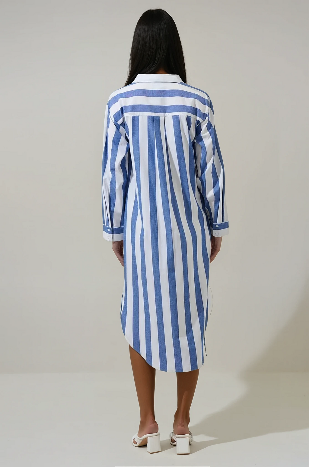 Karina Striped Shirt Midi Dress