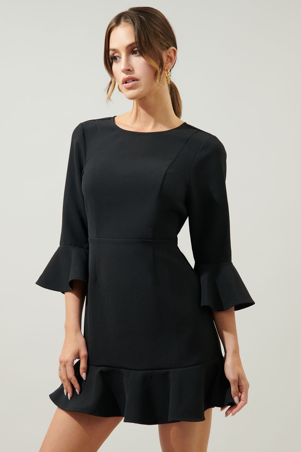 Katherine Ruffle Mini Dress