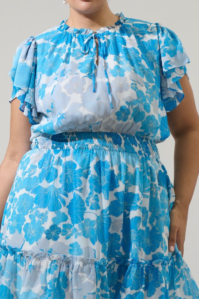 Kerela Flora Bumble Ruffle Mini Dress Curve