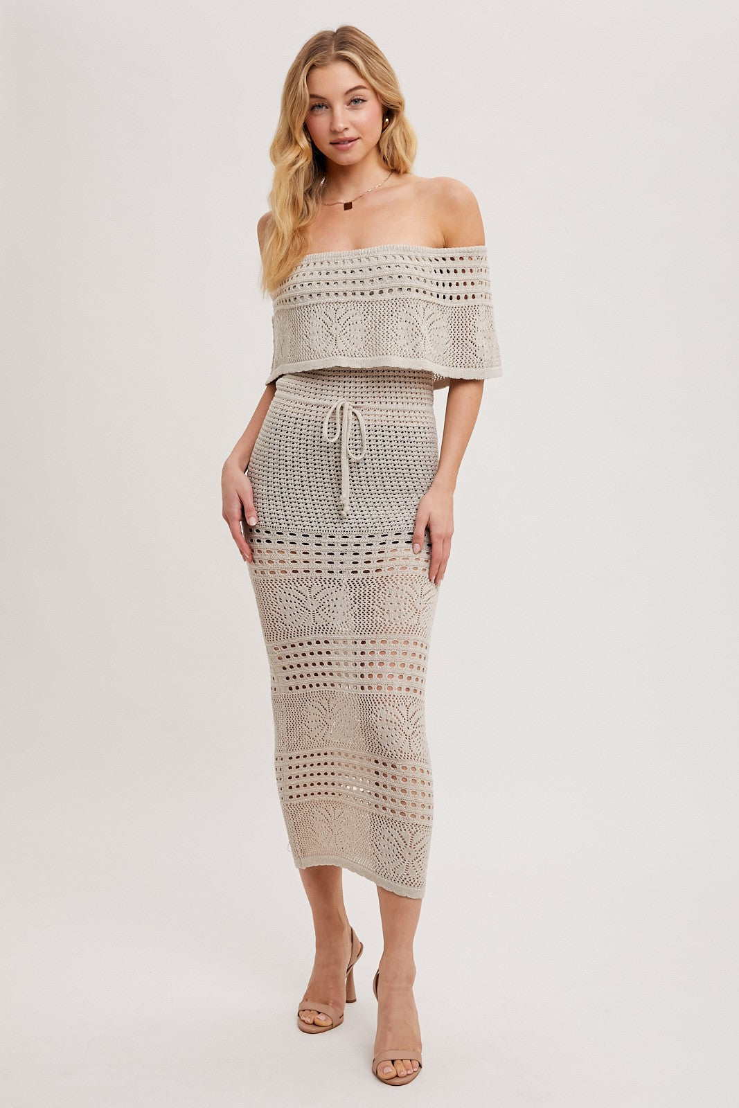 Kesha Beach Cover Up Off The Shoulder Knit Dress