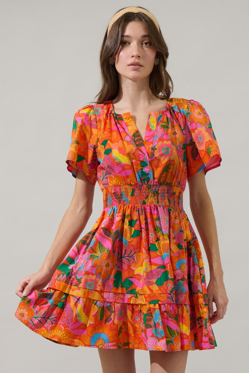 Lila Floral Mini Dress