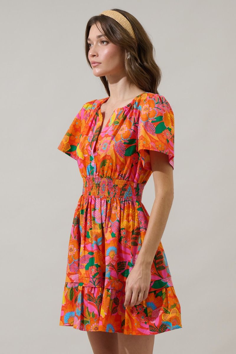 Lila Floral Mini Dress