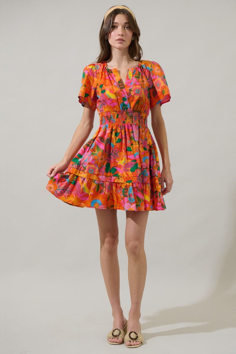 Lila Floral Mini Dress