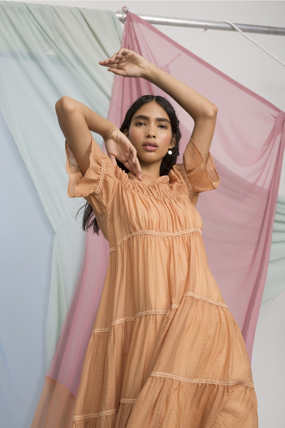 Lizzo Tiered Taffeta Dress