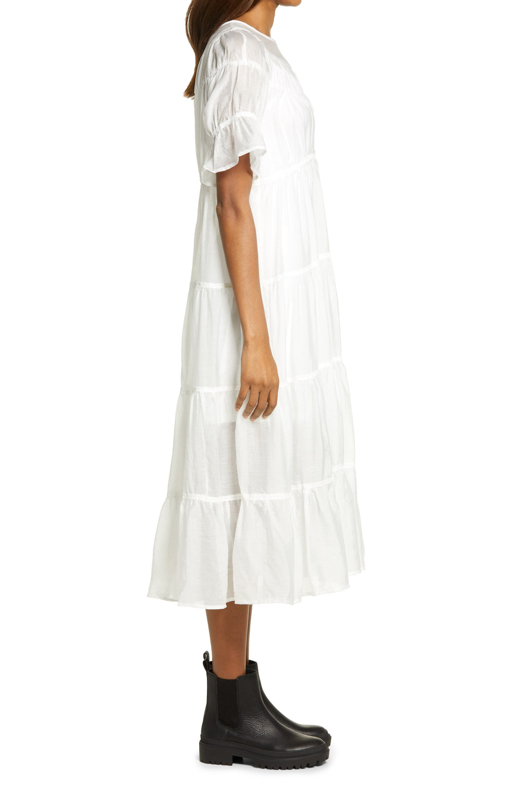 Lizzo Tiered Taffeta Dress