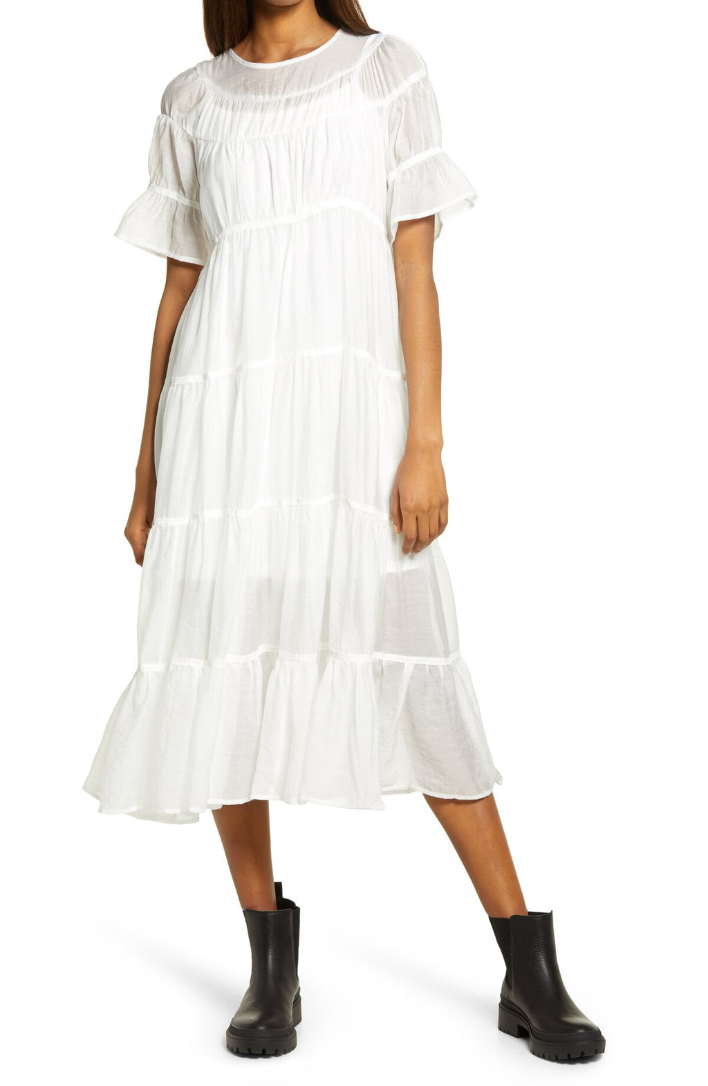 Lizzo Tiered Taffeta Dress