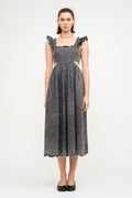 Luda Black Washed Denim Midi Dress