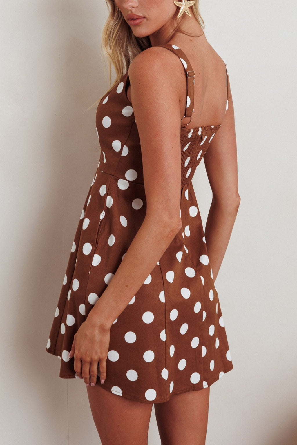 Mae Square Neck Polka Dot Mini Dress