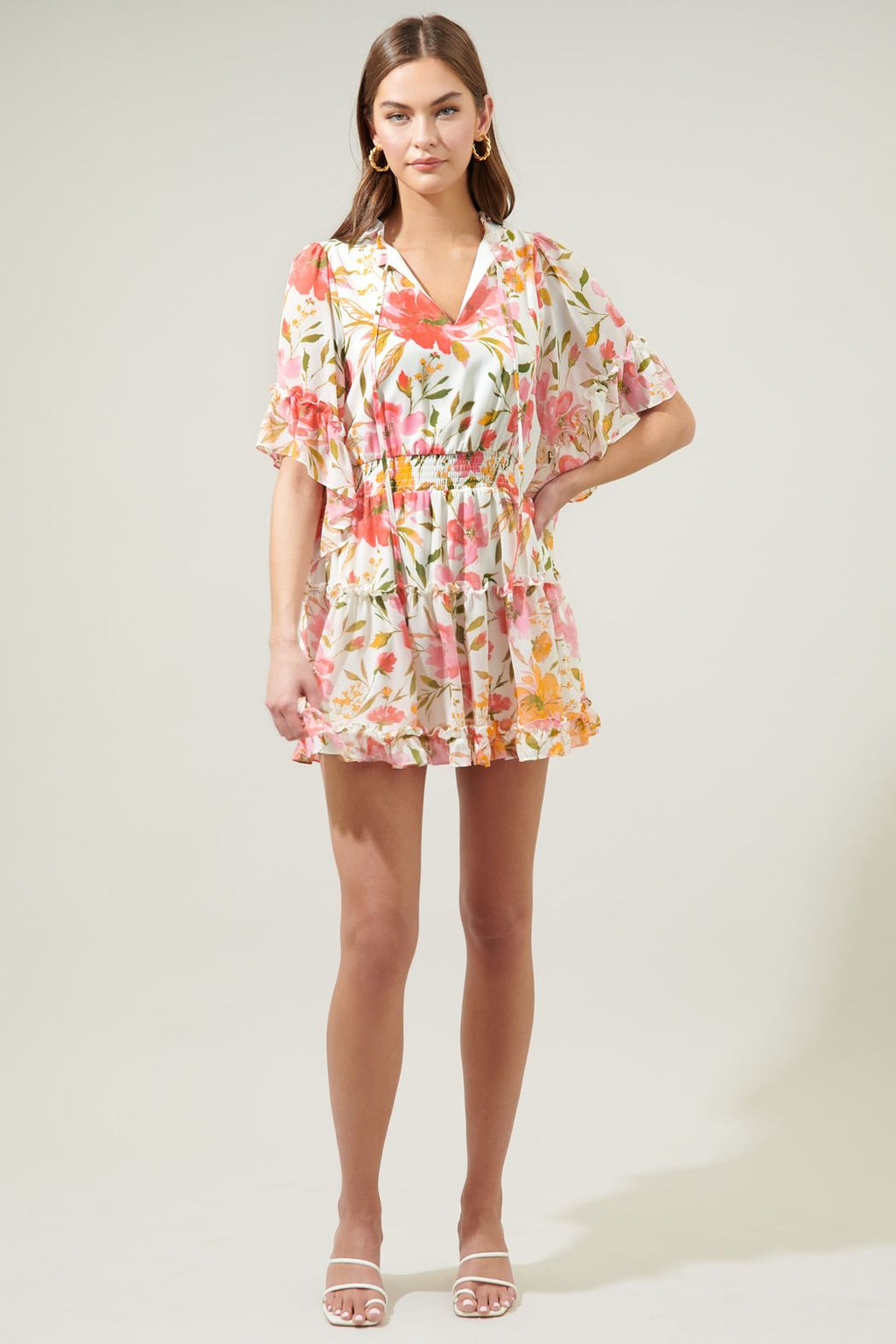 Maldonia Floral Bell Sleeve Mini Dress