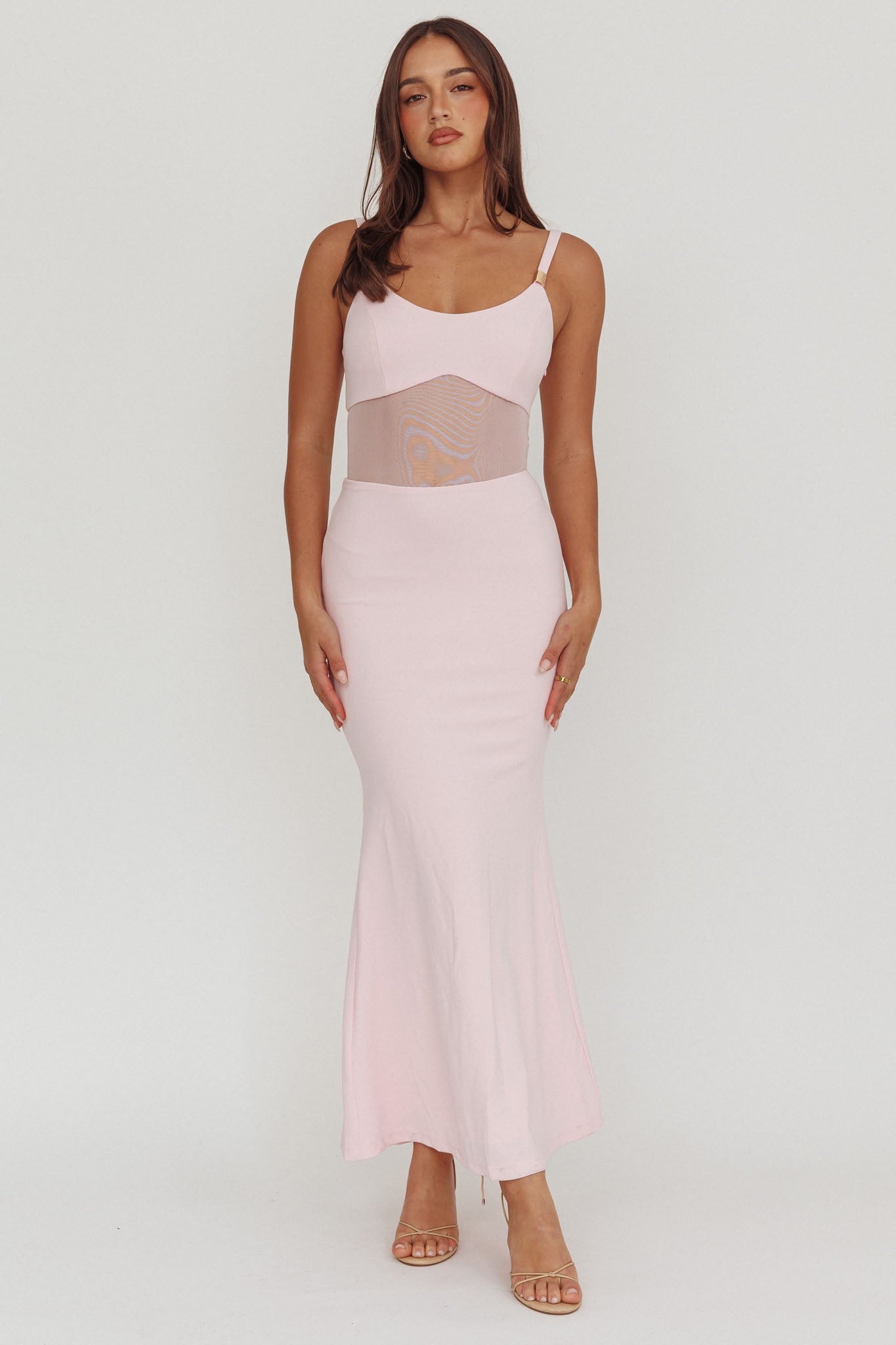 maxi dress with fitted bodice STRUCTURED CORSET MAXI DRESS