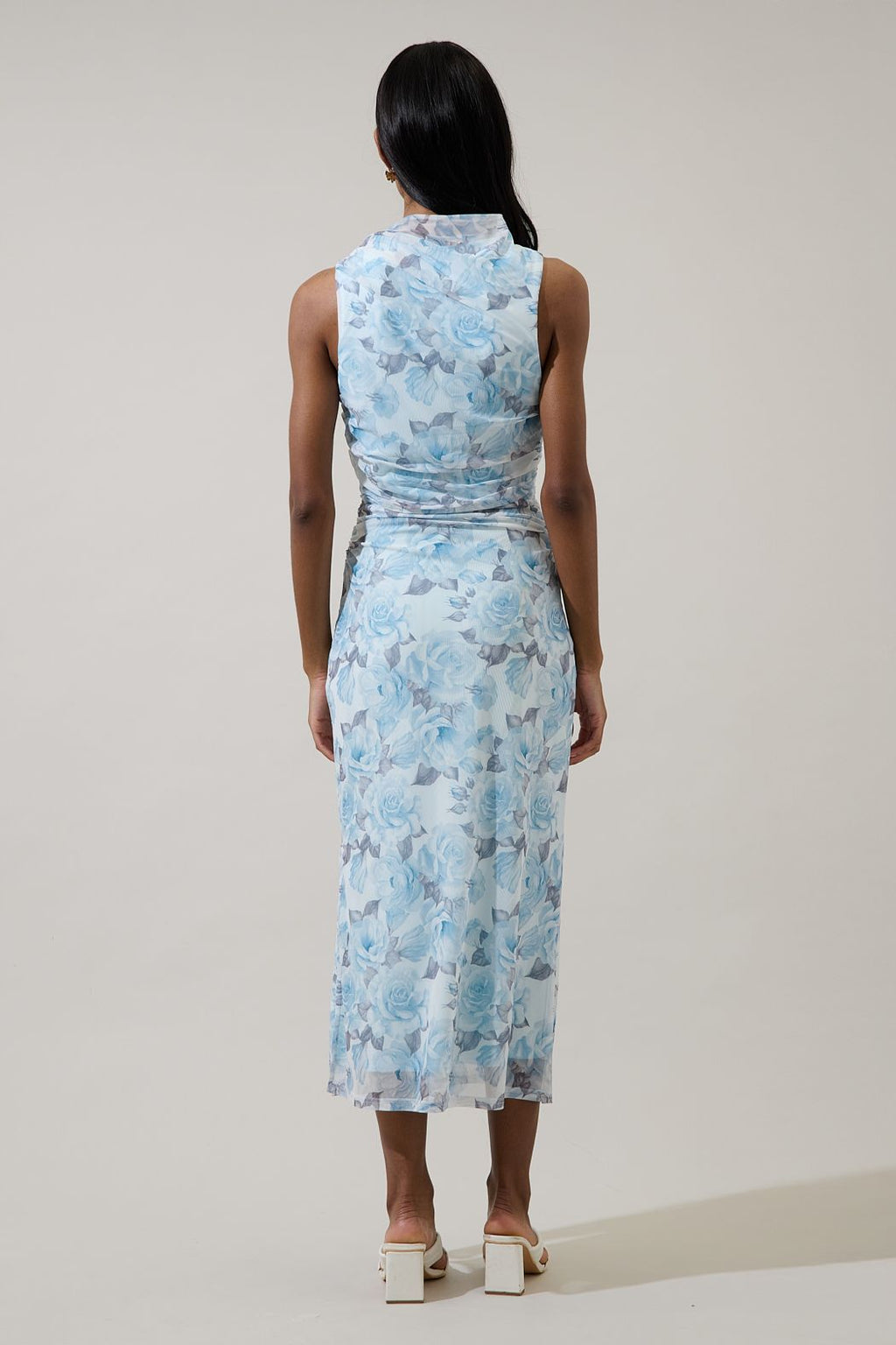 Marina Floral Ruched Midi Dress