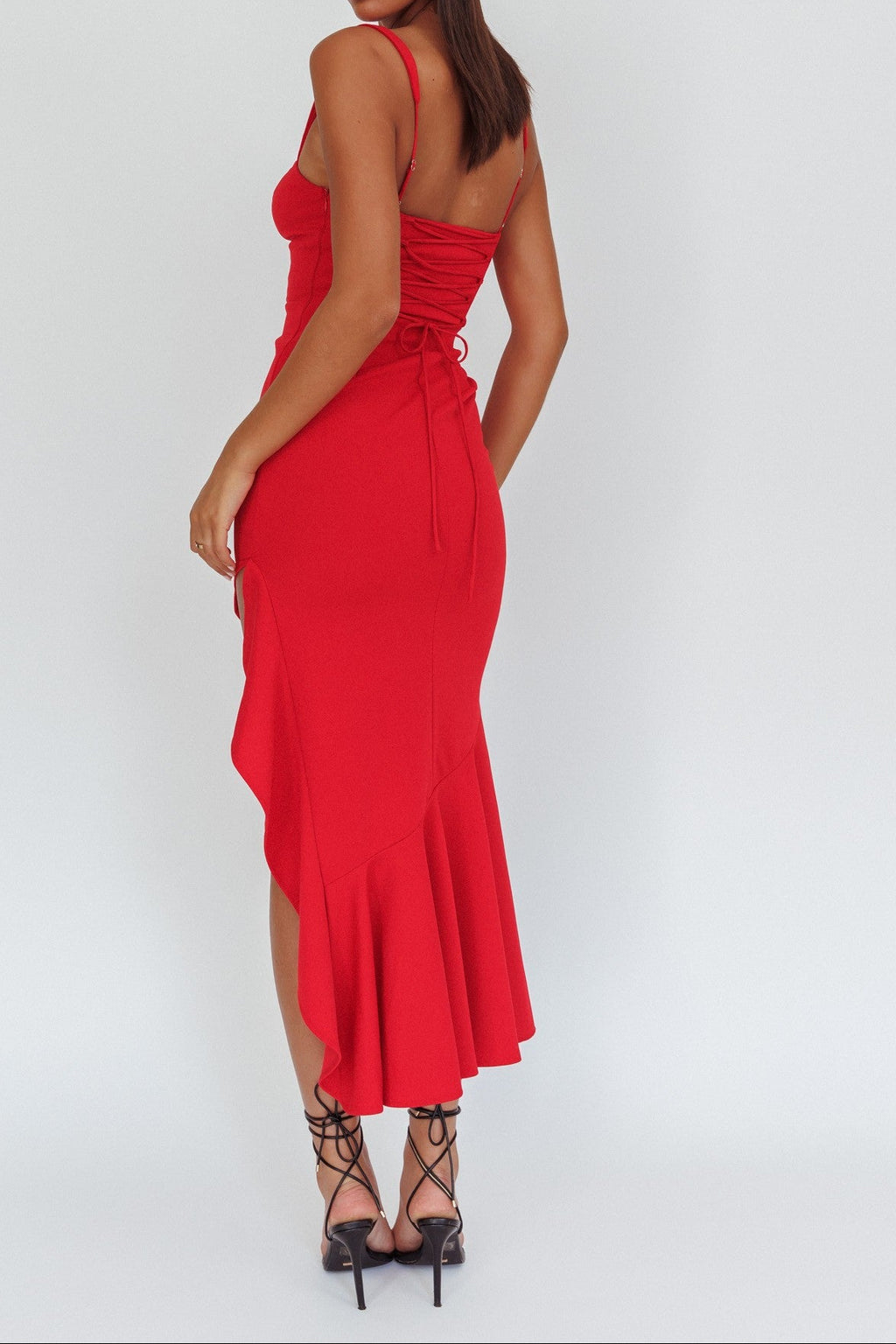 Maya Square Neck Ruffle Maxi Dress