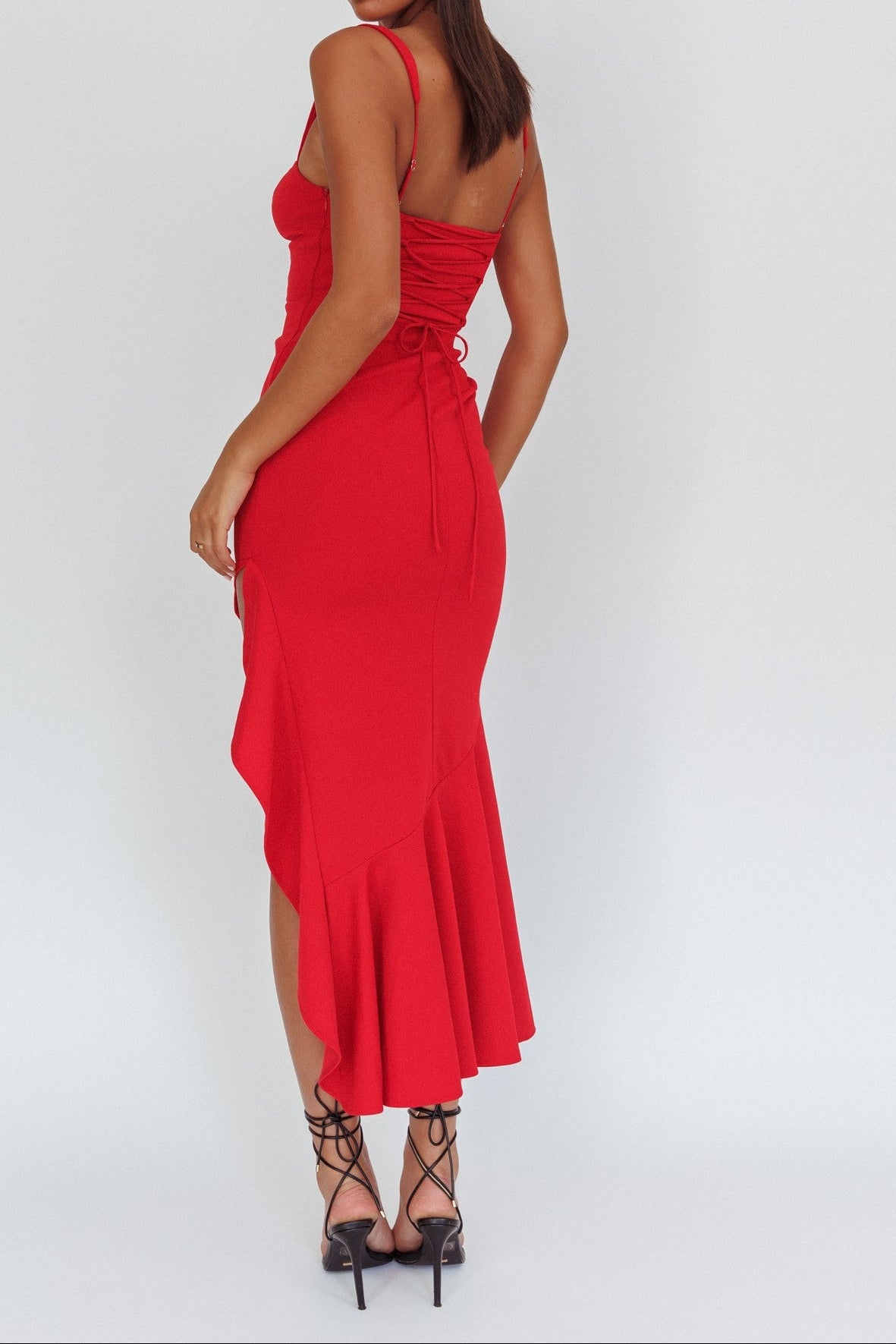 Maya Square Neck Ruffle Maxi Dress