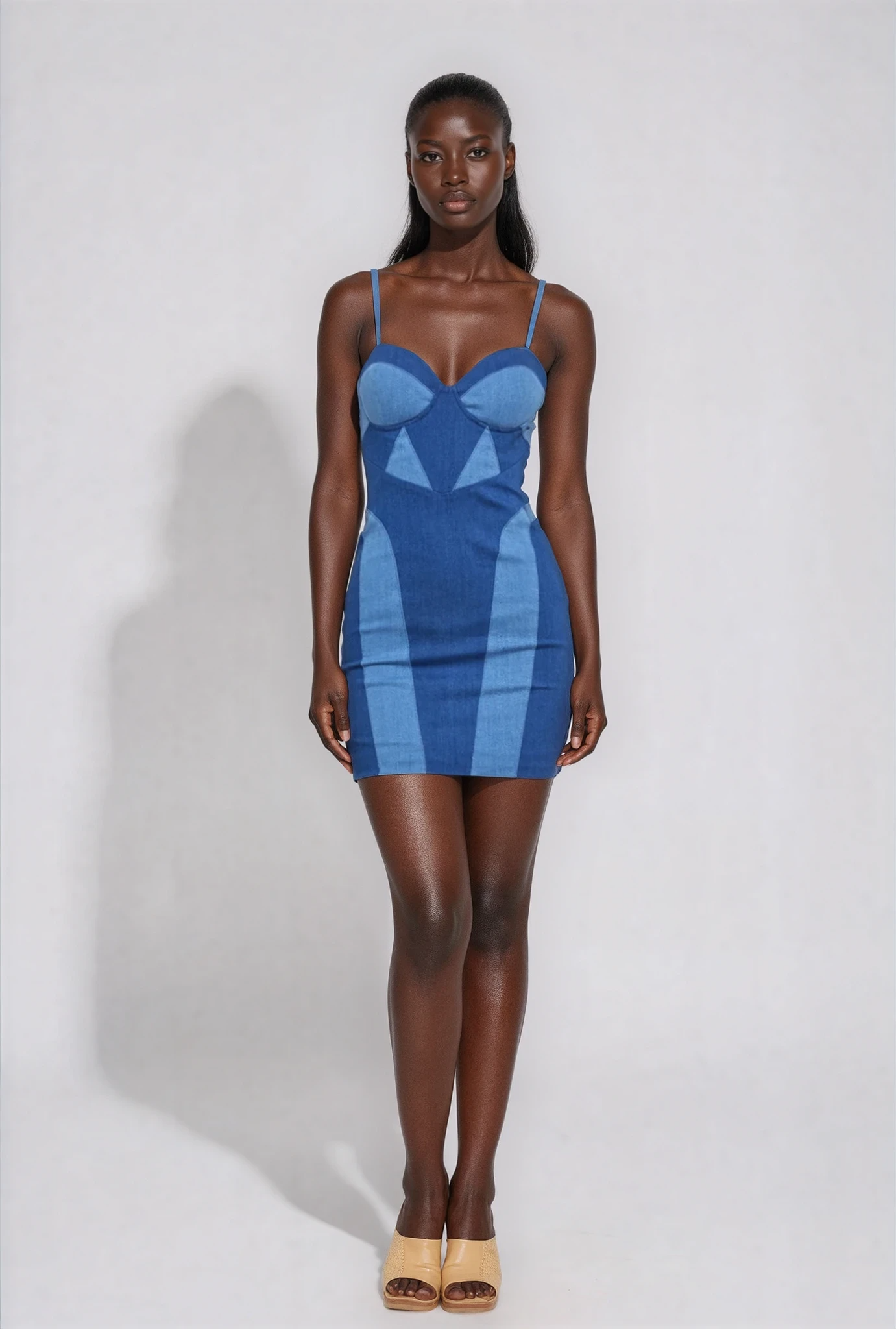 Megan Two-Tone Denim Dress