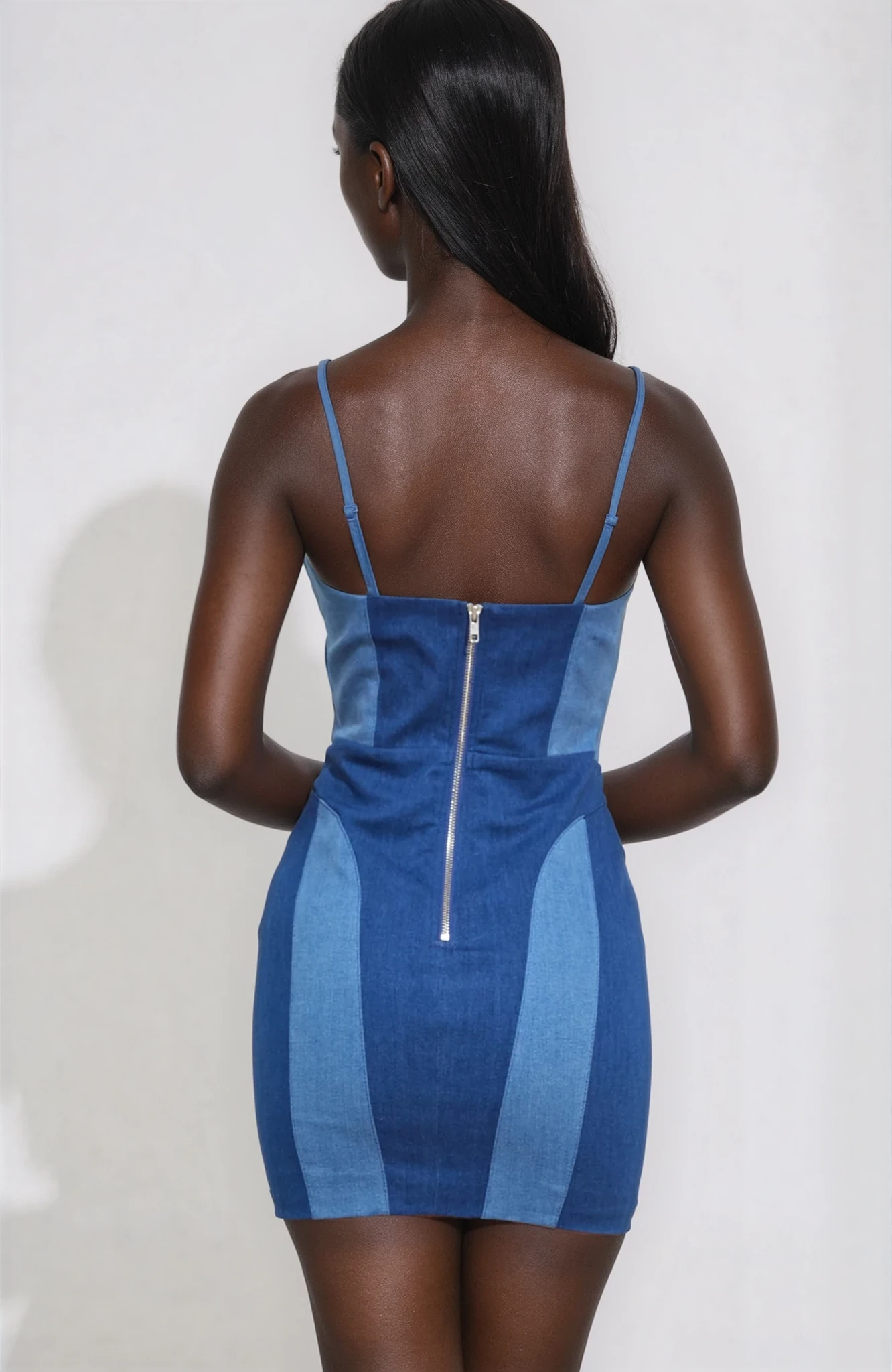 Megan Two-Tone Denim Dress