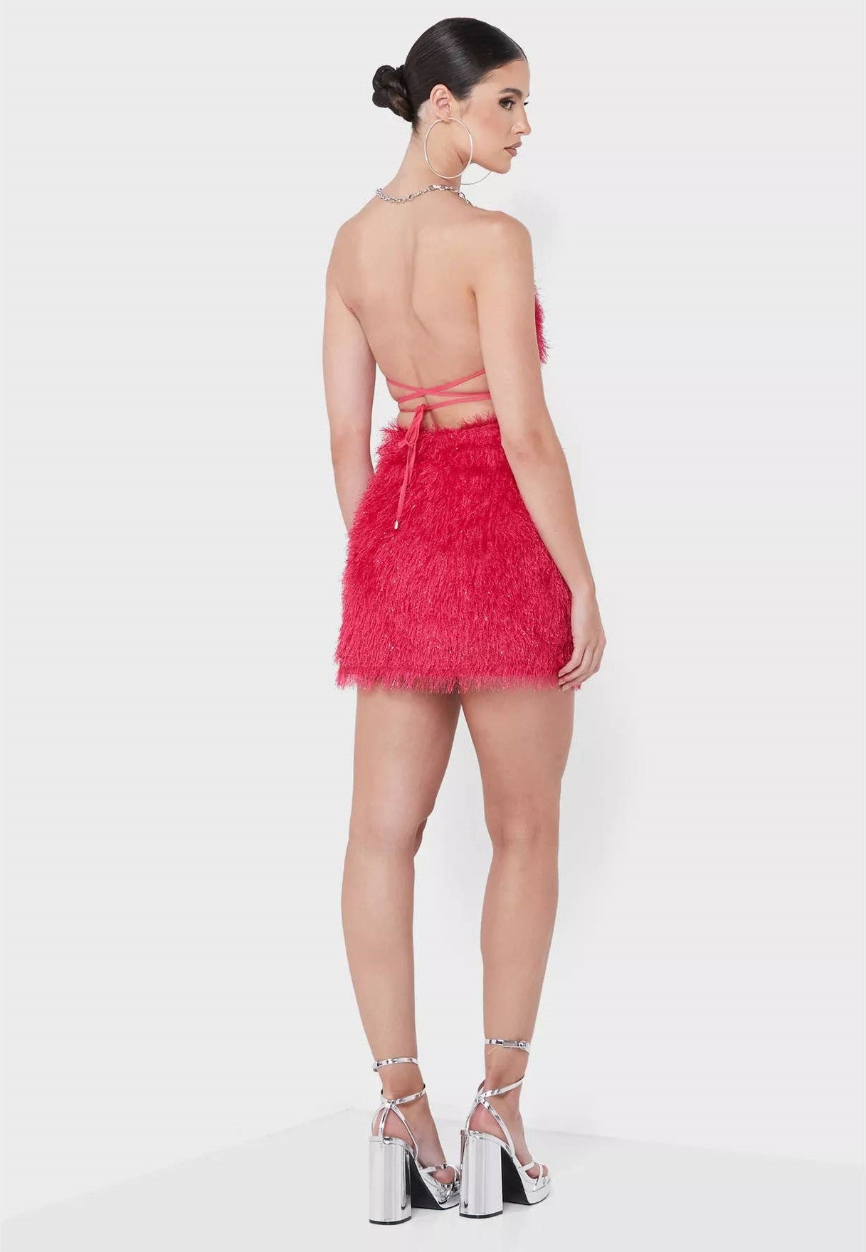 Mia Chain Tie Halter Mini Dress