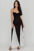 Milenia Mesh Contrast Color Maxi Dress