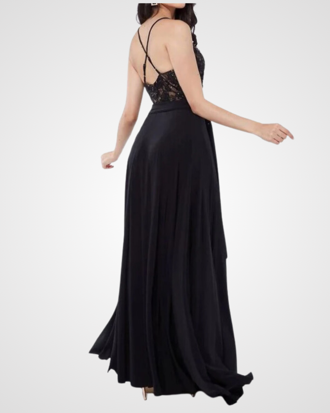 Nayla Sequin Lace Top Ball Gown Maxi Dress