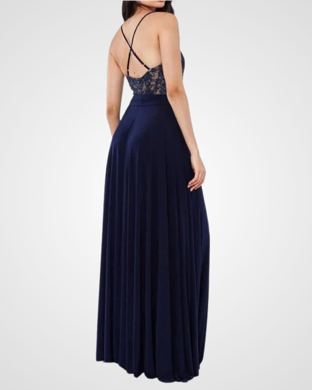 Nayla Sequin Lace Top Ball Gown Maxi Dress