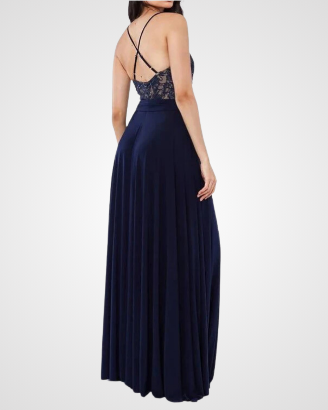 Nayla Sequin Lace Top Ball Gown Maxi Dress
