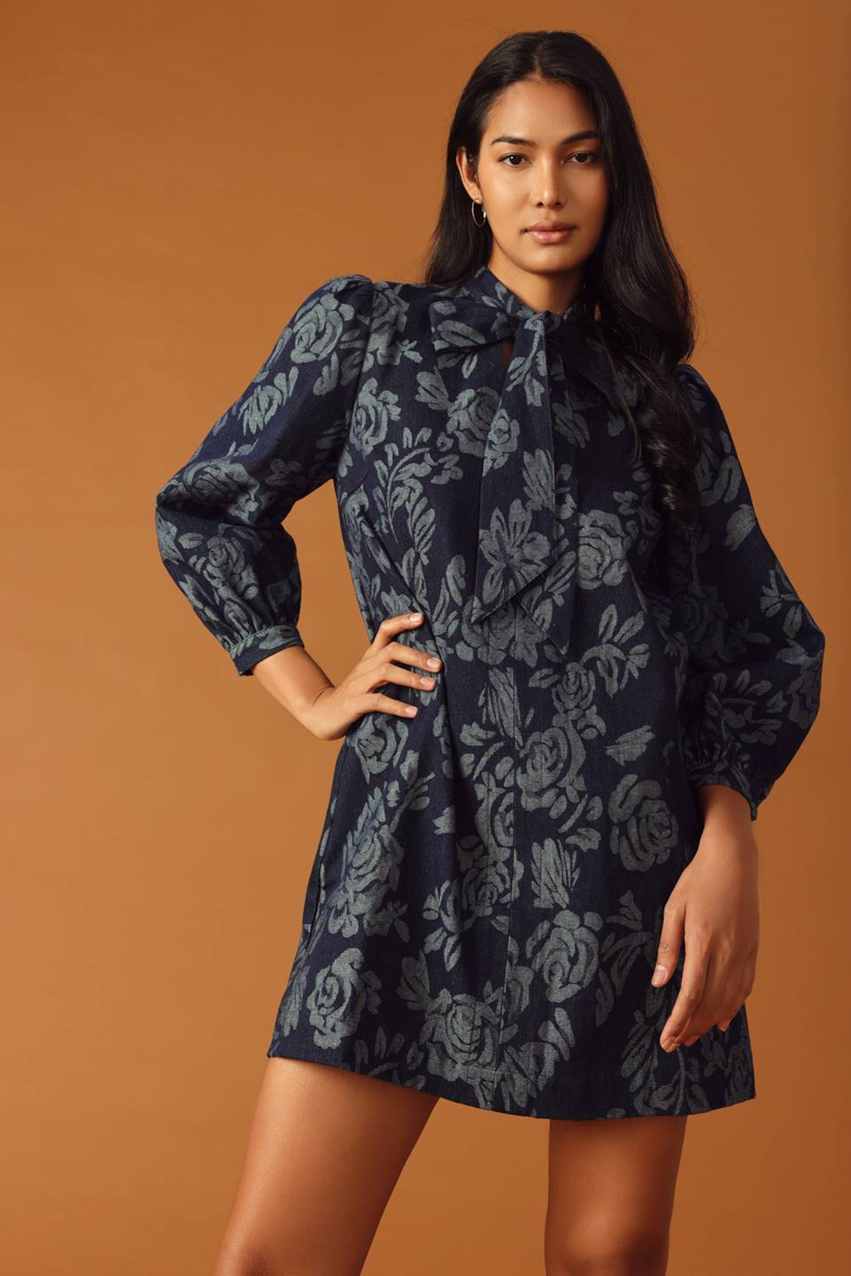 Nico Jacquard Denim Mini Dress