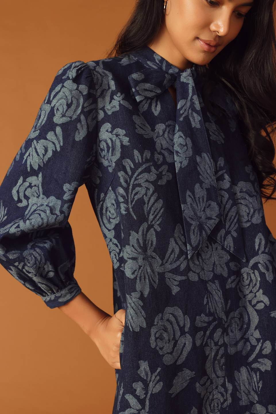 Nico Jacquard Denim Mini Dress