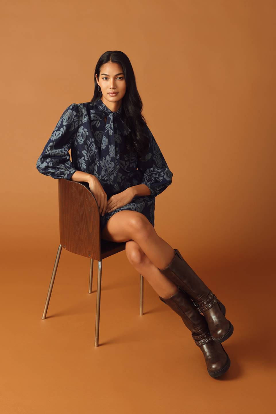 Nico Jacquard Denim Mini Dress