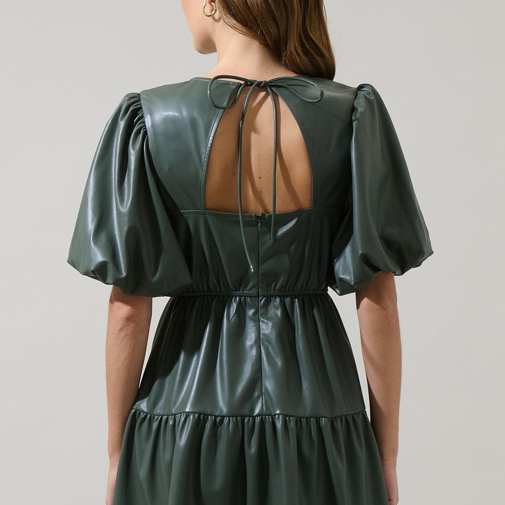 
                      
                        Nicole Leather May Tiered Mini Dress
                      
                    