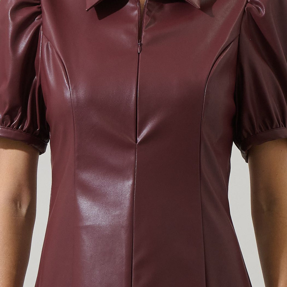 
                      
                        Nicole Leather Kezzy A-line Mini Dress
                      
                    