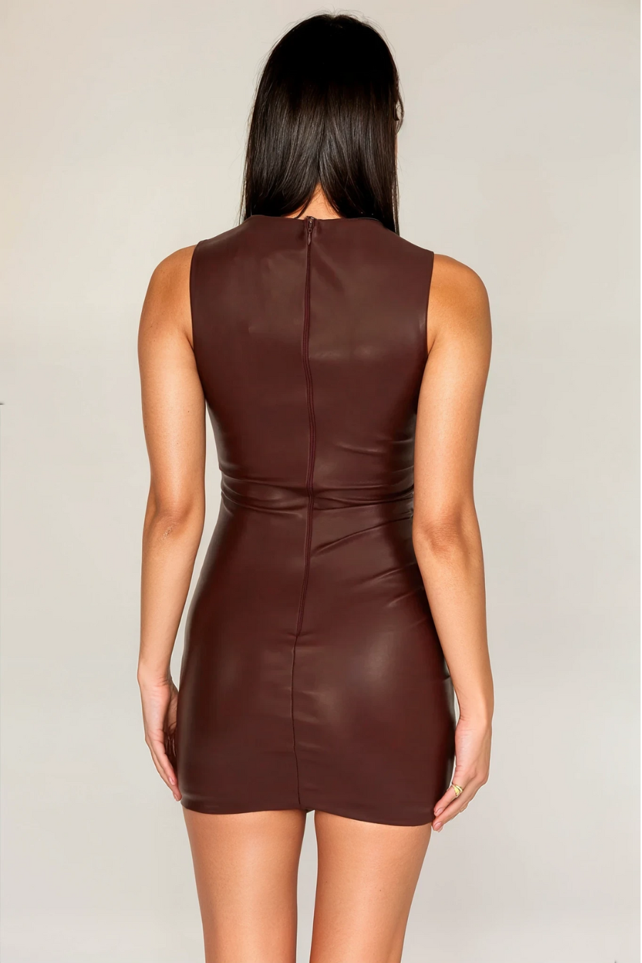 Pria Faux Leather Dress