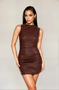 Pria Faux Leather Dress