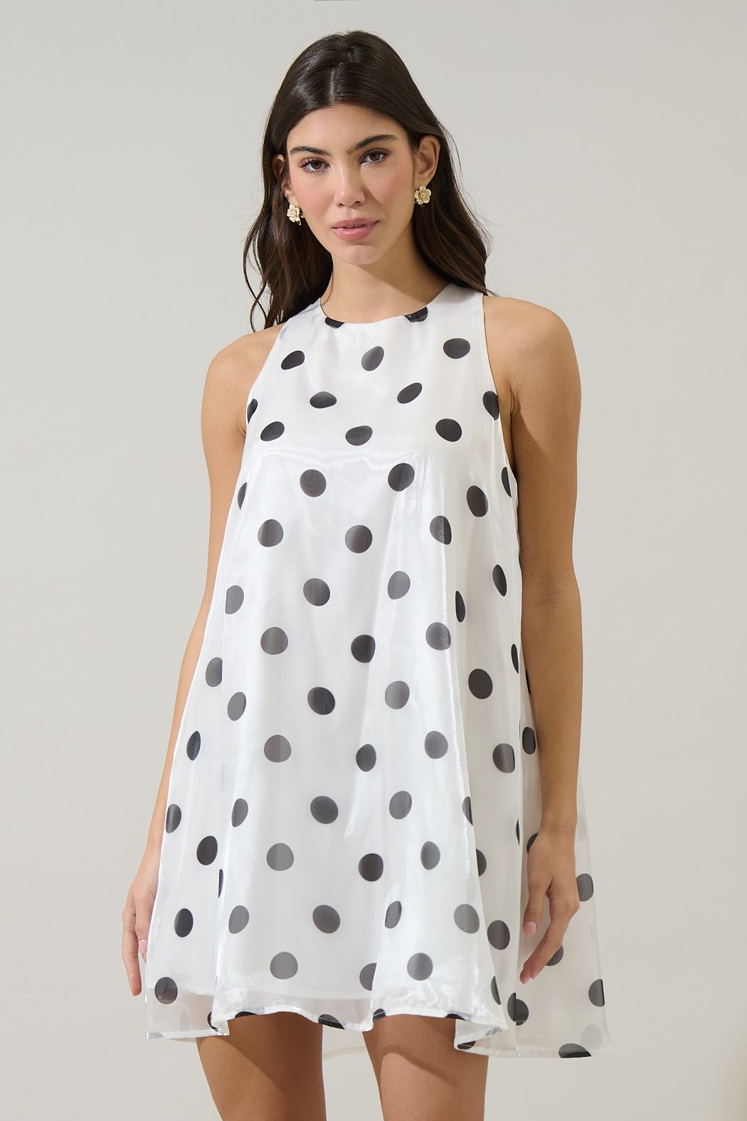 Randal Polka Dot Organza Mini Dress